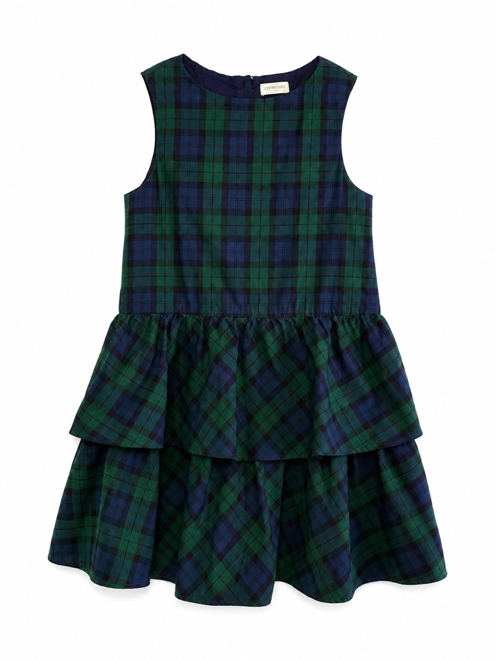 Crewcuts Girls Size 8 Black Watch Tartan Plaid Tiered Holiday Dress